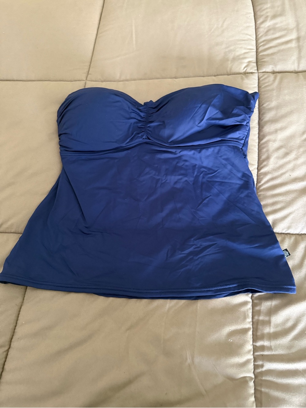 La Vie En Rose Royal Blue Bandeau Tankini Top